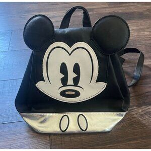 Disney Parks Mickey Mouse Mini Black White & Silver Backpack